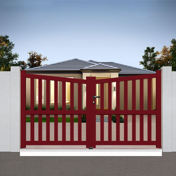 Portail aluminium biaisé ajouré - Heleni