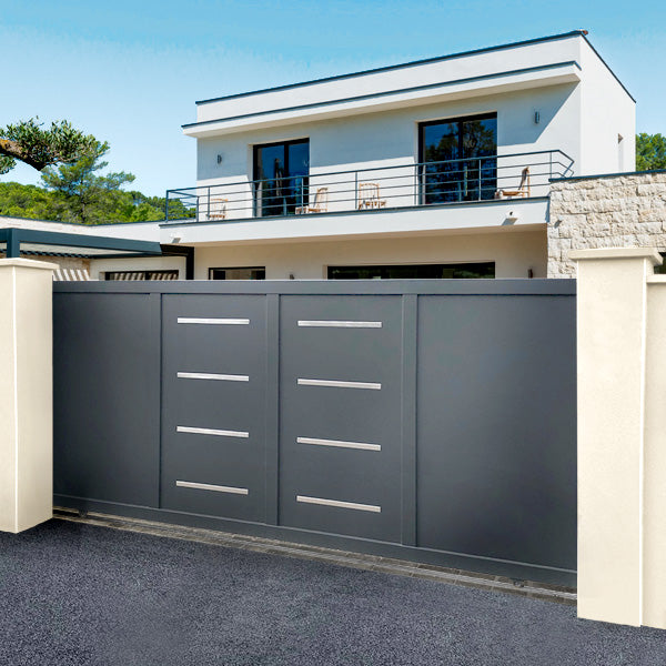 Portail aluminium coulissant semi-modern - Perseus