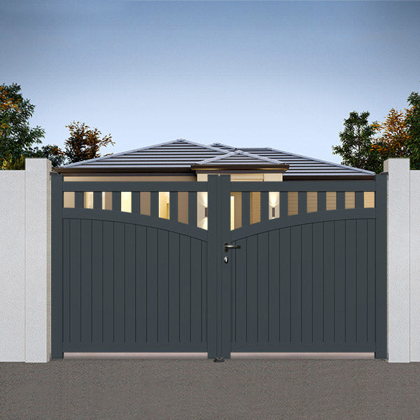 Portail aluminium droit semi-ajouré - Sarin