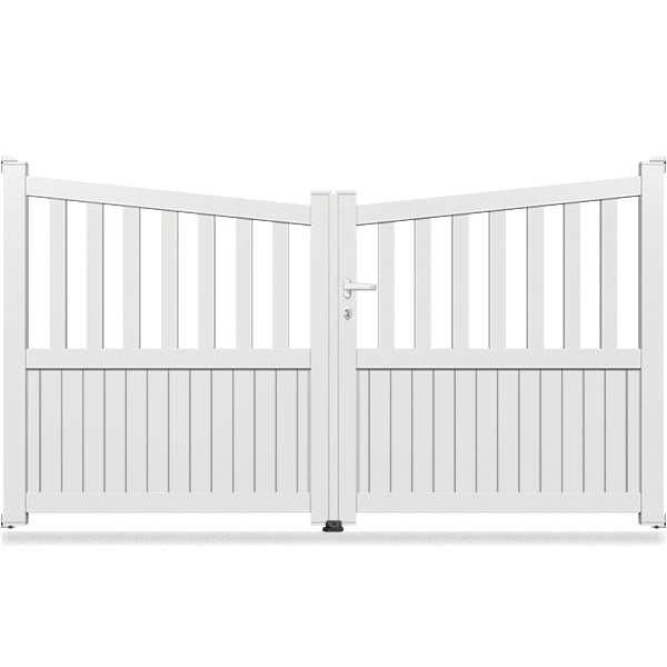 Portail aluminium biaisé semi ajouré - Poséidon