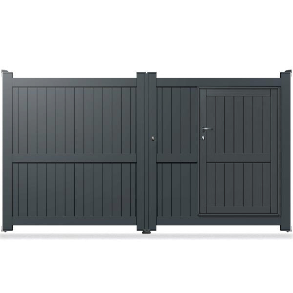 Portail aluminium avec portillon intégré - Aristote