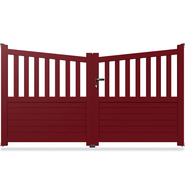 Portail aluminium biaisé semi ajouré - Harris