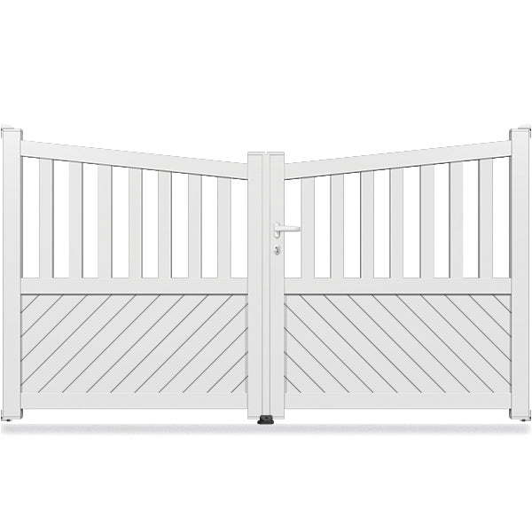 Portail aluminium biaisé semi ajouré fougère - Eurytos