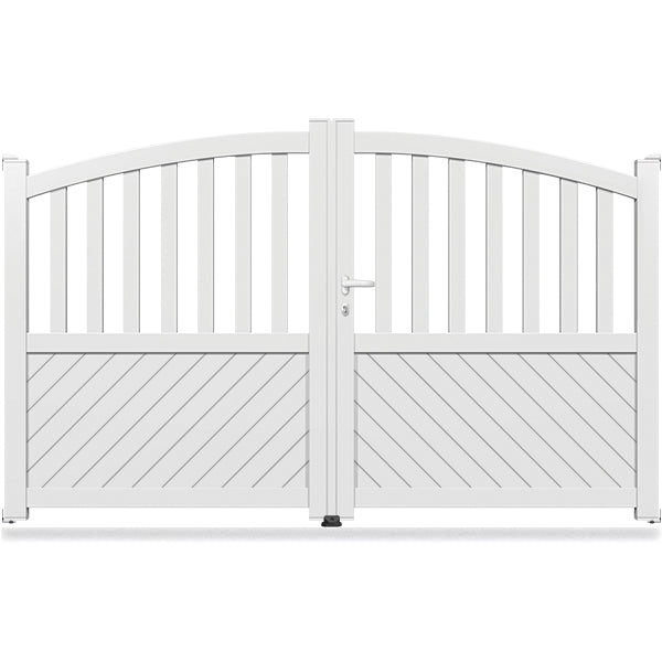Portail aluminium bombé fougère semi ajouré - Doris