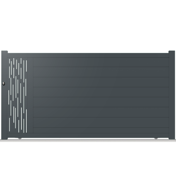 Portail aluminium coulissant semi-modern - Antinous