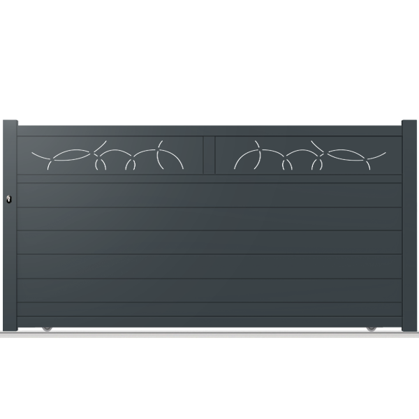 Portail aluminium coulissant semi-modern - Apus