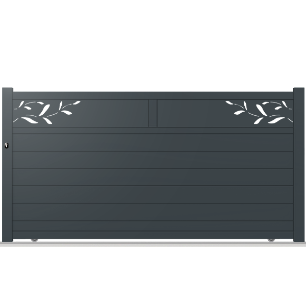 Portail aluminium coulissant semi-modern - Indus