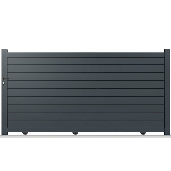 Portail aluminium coulissant semi-modern - Jordanus