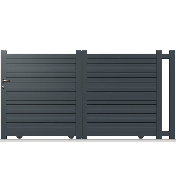 Portail aluminium coulissant semi-modern - Lacerta