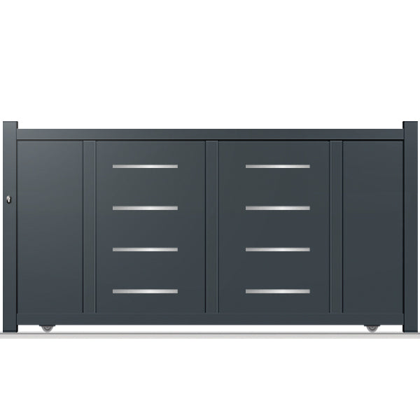 Portail aluminium coulissant semi-modern - Perseus