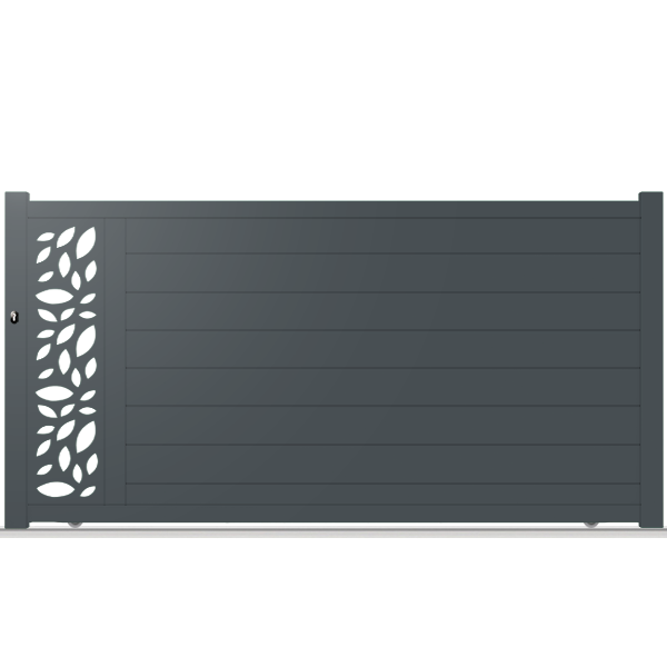 Portail aluminium coulissant semi-modern - Serpens