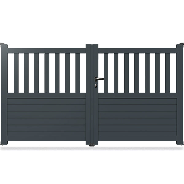 Portail aluminium droit semi-ajouré - Kallisto