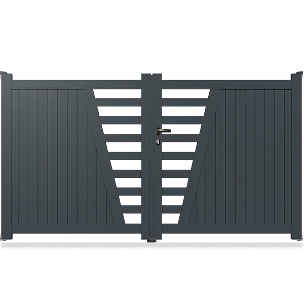 Portail aluminium droit semi-ajouré - Reda