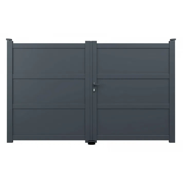 Portail coulissant plein en aluminium - Nemo