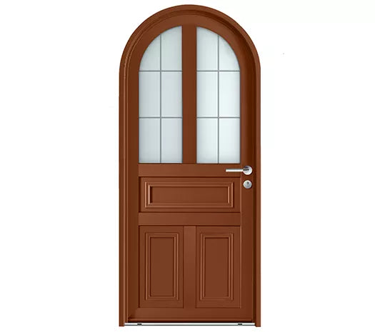 Porte d'entrée bois / aluminium cintrée - Meriane