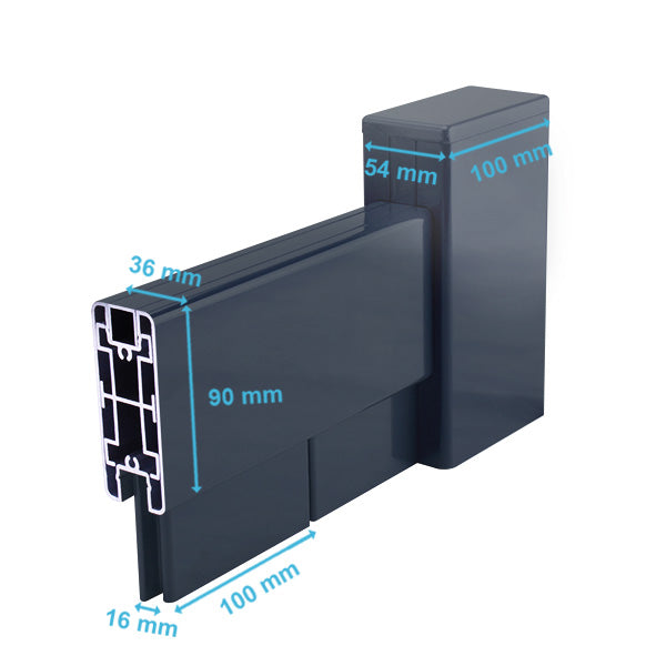 Portail aluminium droit semi-ajouré - Sador