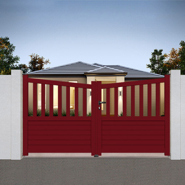 Portail aluminium biaisé semi ajouré - Harris