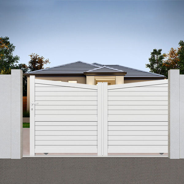 Portail aluminium coulissant biaisé - Sagitta