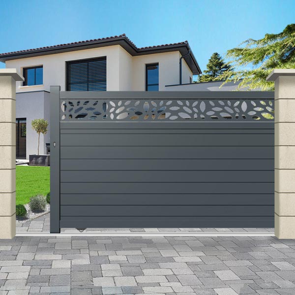 Portail aluminium coulissant semi-modern - Pisces