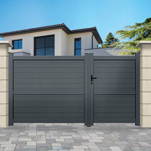 Portail aluminium droit asymétrique - Ceibo