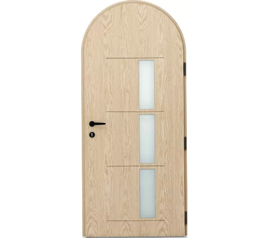 Porte d'entrée bois / aluminium - Arkose cintrée