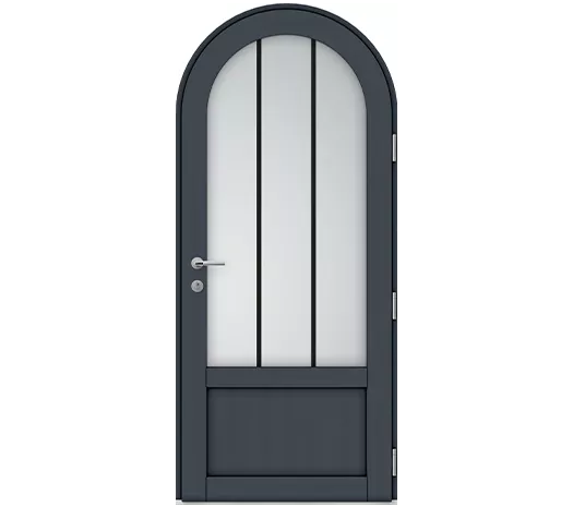 Porte d'entrée bois / aluminium - Elisia Cintrée