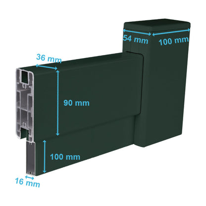 Portail aluminium biaisé plein - Nyx