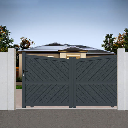 Portail aluminium coulissant biaisé - Cetus