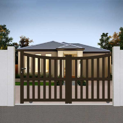 Portail aluminium coulissant incurvé - Xeni