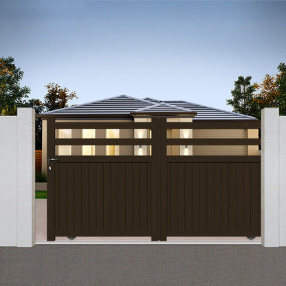 Portail aluminium coulissant semi-modern - Caelum