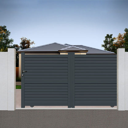 Portail aluminium coulissant semi-modern - Lacerta