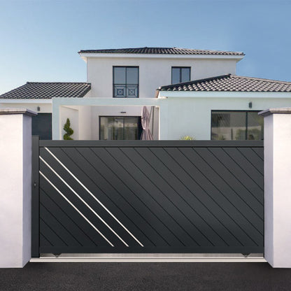 Portail aluminium coulissant semi-modern - Sagittarius