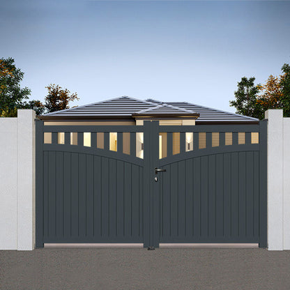 Portail aluminium droit semi-ajouré - Sarin