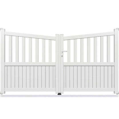 Portail aluminium biaisé semi ajouré - Poséidon