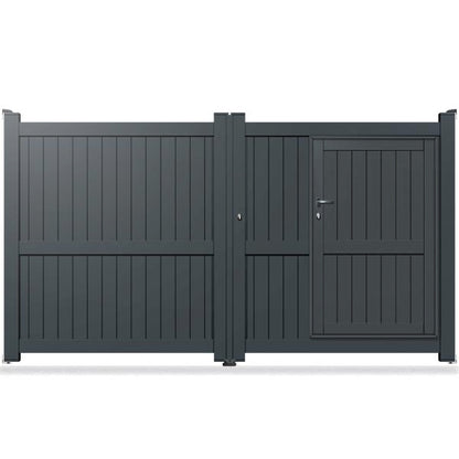 Portail aluminium avec portillon intégré - Aristote