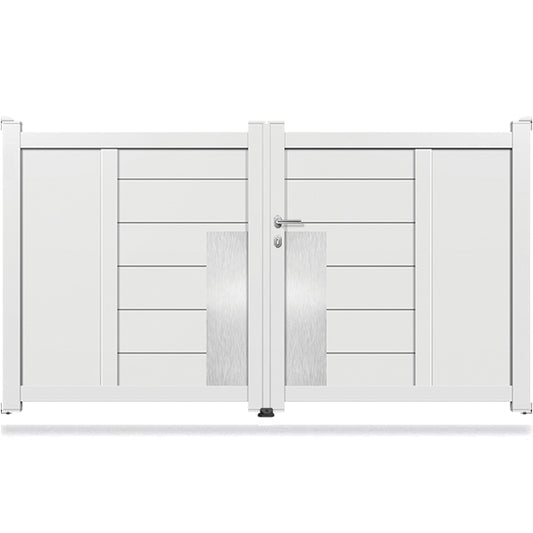 Portail aluminium battant design - Priam