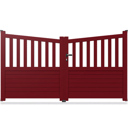 Portail aluminium biaisé semi ajouré - Harris