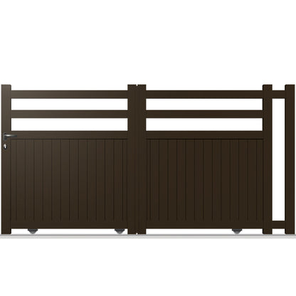 Portail aluminium coulissant semi-modern - Caelum