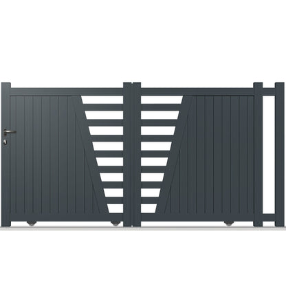 Portail aluminium coulissant semi-modern - Gallus