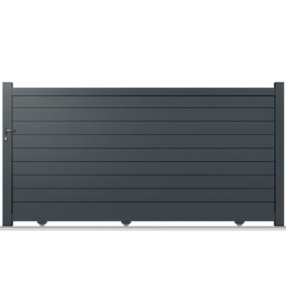 Portail aluminium coulissant semi-modern - Jordanus
