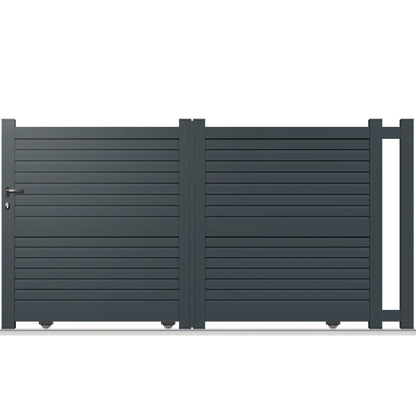 Portail aluminium coulissant semi-modern - Lacerta
