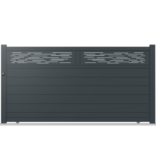 Portail aluminium coulissant semi-modern - Pavo