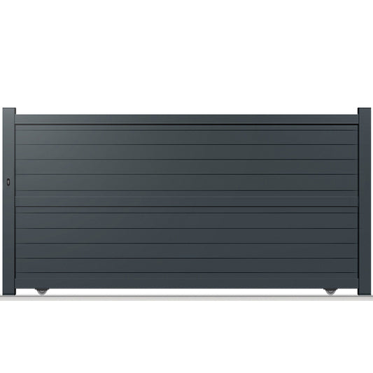 Portail aluminium coulissant semi-modern - Pegasus