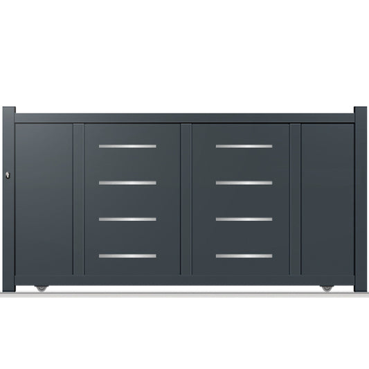 Portail aluminium coulissant semi-modern - Perseus