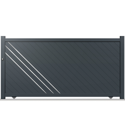 Portail aluminium coulissant semi-modern - Sagittarius