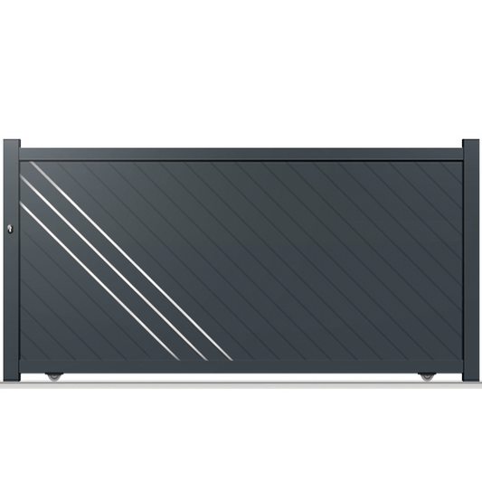 Portail aluminium coulissant semi-modern - Sagittarius