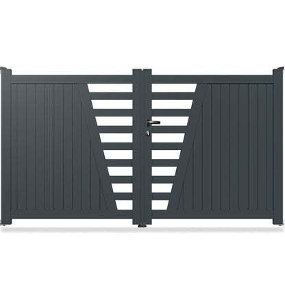 Portail aluminium droit semi-ajouré - Reda