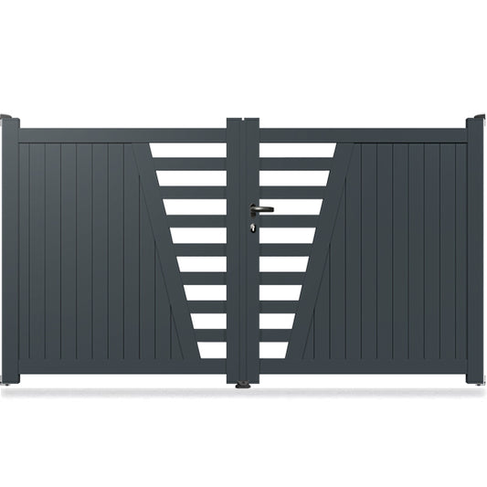 Portail aluminium droit semi-ajouré - Reda