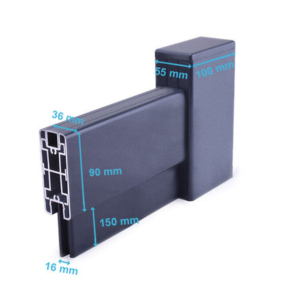 Portail aluminium droit plein - Kosmas