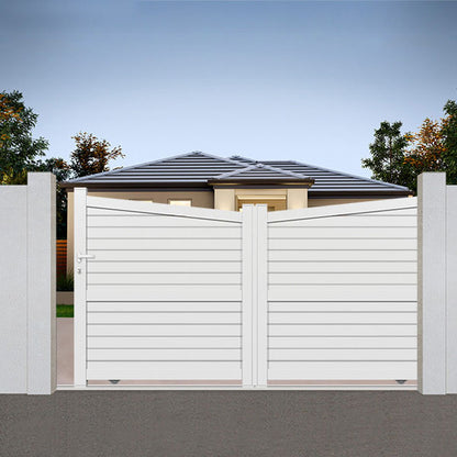 Portail aluminium coulissant biaisé - Sagitta